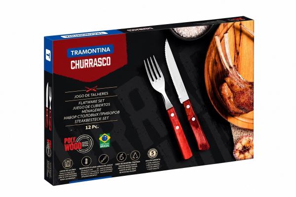 К-т вилица и нож стек 12бр Трамонтина, цена 23,40 €