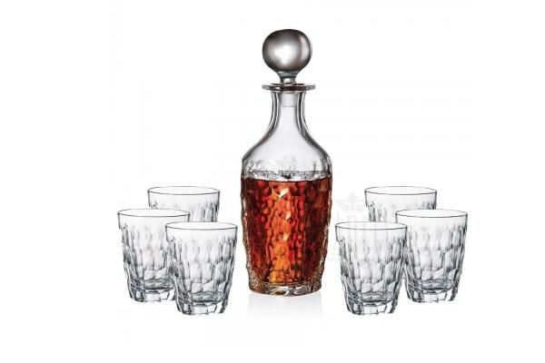 Комплект гараф+чаши уиски Марбъл Bohemia, цена 76,30 €