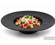 Черна порцеланова чиния за паста с широк борд, 28 см, цена 6,95 €